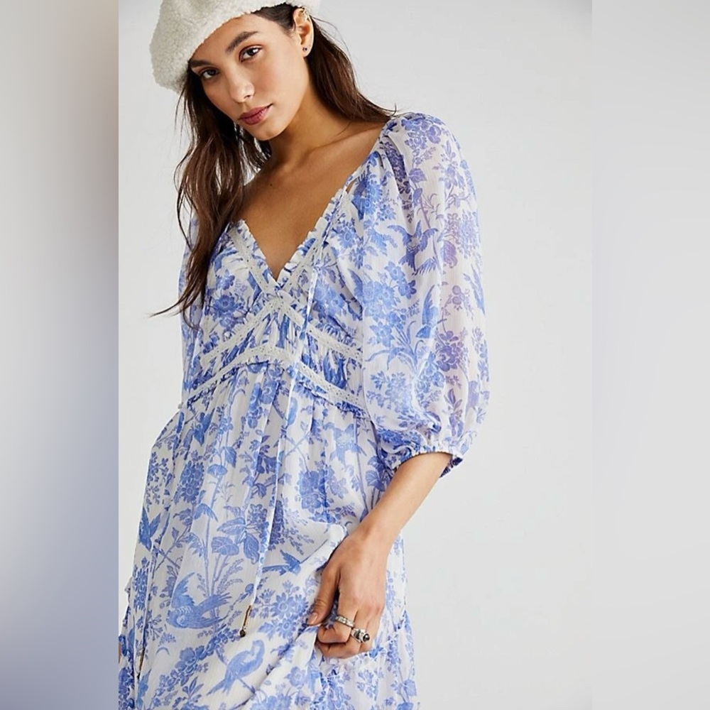 New Free People You're A Jewel Printed Maxi Dress Size Small - Picture 2 of 7